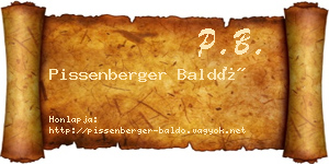Pissenberger Baldó névjegykártya